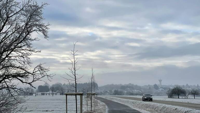 Vue sur Montbronn de la piste cyclable
